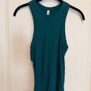 FP Movement by Free People Teal Ribbed Tank Top